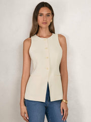 Reiss | Luxe Suiting Vest in Cream