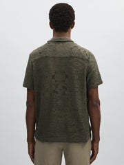 Reiss | Les Deux Blend Lace Shirt in Olive Green