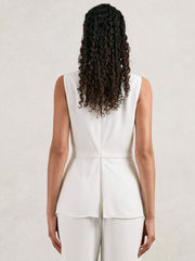 Reiss | Halston Crepe Wide Leg Jumpsuit in Ivory