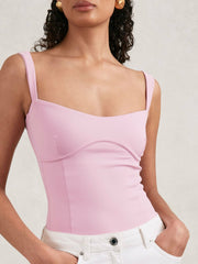 Reiss | Good American Scuba Sweetheart Bodysuit in Light Pink