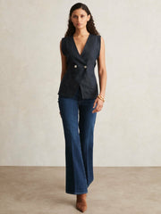 Reiss | Paige High Rise Flared Jeans in Marciella Blue