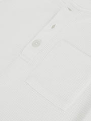 Reiss | 13-14 yrs Cotton-Blend Waffle Henley T-Shirt in White