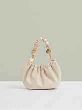 Reiss | Leather Bead-Handle Pouch Bag in Off White