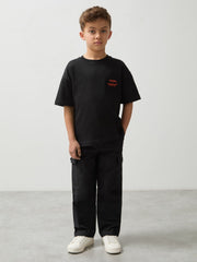 Reiss | 3-9 yrs Unisex Fit Oversized McLaren F1 Team Tyre T-Shirt in Black
