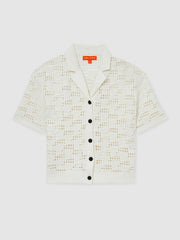 Reiss | McLaren F1 Team Speedmark Crochet Shirt in White