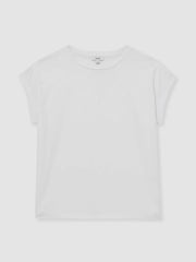 Reiss | Brushed-Cotton Crew-Neck T-Shirt in White