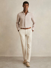 Reiss | Cotton-Piqué Slim-Fit Chinos in Off White