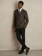 Reiss | Slim Fit Double Breasted Suit Blazer in Dark Green