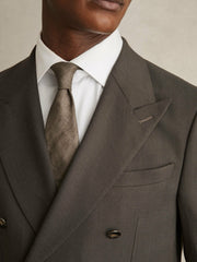 Reiss | Slim Fit Double Breasted Suit Blazer in Dark Green