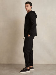 Reiss | Interlock Zip-Through Hoodie in Black