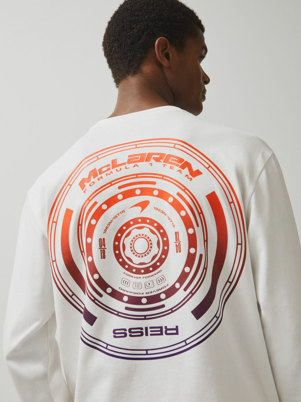 Reiss | Unisex Fit McLaren F1 Team Tyre-Print T-Shirt in White