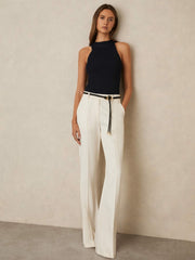 Reiss | Rib Knit High Neck Vest in Navy