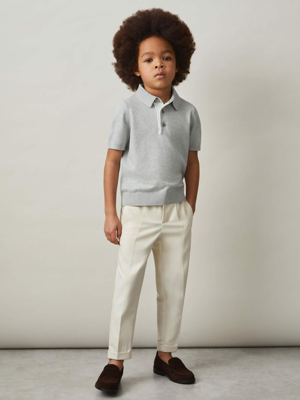 Reiss | 3-9 yrs Contrast Placket Polo Shirt With Cotton in Washed Sage