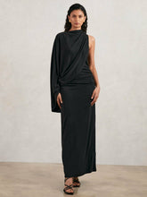 Reiss | Acler Jersey Draped Midi Dress in Black