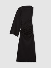 Reiss | Acler Jersey Draped Midi Dress in Black