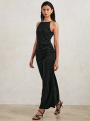 Reiss | Acler Jersey Draped Midi Dress in Black