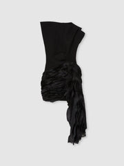 Reiss | Acler Layered Ruffle Mini Black Dress in Black