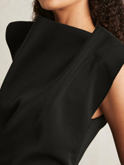 Reiss | Acler Layered Ruffle Mini Black Dress in Black