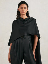 Reiss | Halston Crepe Wide Leg Cape Jumpsuit in Black