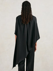Reiss | Halston Crepe Wide Leg Cape Jumpsuit in Black