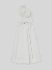 Reiss | Acler Ivory Plissé Fan Strapless Maxi Dress in Ivory