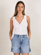 Reiss | 90S Long 100% Cotton Shorts in Indigo Blue