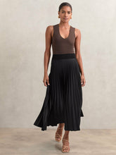 Reiss | Pleated Midi Skirt in Black