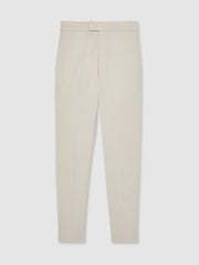 Reiss | Slim-Fit Internal-Drawstring Trousers in Stone