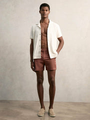 Reiss | Cotton Blend Towelling Shirt in White