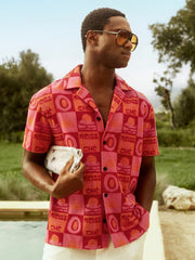 Reiss | | Ché Sunset Towelling Shirt in Pink