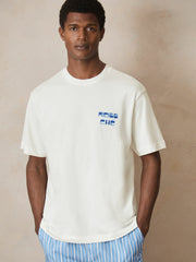 Reiss | | Ché Cotton Palm-Print T-Shirt in White