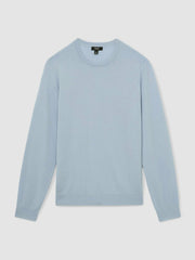 Reiss | Merino Wool Crew Neck Jumper in Soft Blue