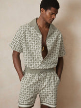 Reiss | | Ché Motif-Embroidered Shirt in Sage/White