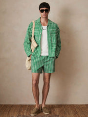 Reiss | | Ché Poplin Stripe Pocket Shirt in Bright Green/White