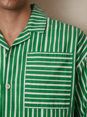 Reiss | | Ché Poplin Stripe Pocket Shirt in Bright Green/White
