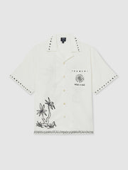 Reiss | | Ché Cotton-Linen Palm Shirt in White