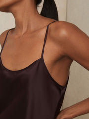 Reiss | Silk Cami Top in Burgundy