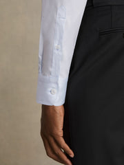 Reiss | Slim Fit Slim-Fit Cotton Double-Cuff Shirt in Soft Blue