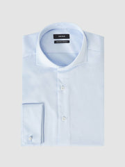 Reiss | Regular Fit Slim-Fit Cotton Double-Cuff Shirt in Soft Blue