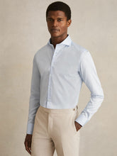 Reiss | Slim Fit Cotton-Twill Two-Fold Shirt Slim-Fit in Soft Blue