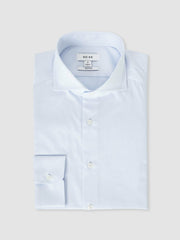 Reiss | Slim Fit Cotton-Twill Two-Fold Shirt Slim-Fit in Soft Blue