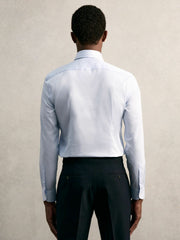 Reiss | Slim Fit Cotton Pin Collar Shirt in Soft Blue