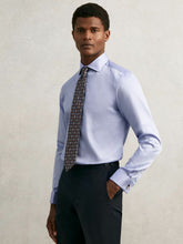 Reiss | Regular Fit Slim-Fit Cotton-Sateen Shirt in Mid Blue