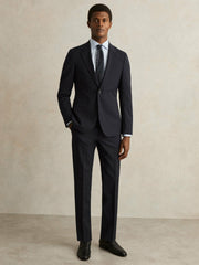 Reiss | Wool-Blend Single-Breasted Suit Blazer Slim-Fit in Navy