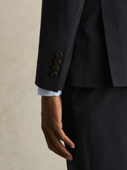 Reiss | Wool-Blend Single-Breasted Suit Blazer Slim-Fit in Navy
