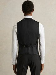 Reiss | Wool-Blend Slim-Fit Waistcoat in Black