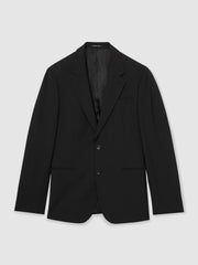 Reiss | Wool-Blend Single-Breasted Suit Blazer Slim-Fit in Black
