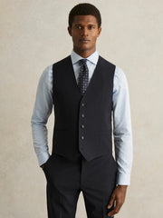 Reiss | Wool-Blend Slim-Fit Waistcoat in Navy