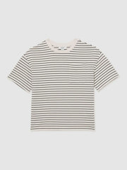 Reiss | 3-9 yrs Cotton-Blend Stripe T-Shirt in White/Navy