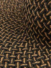 Reiss | Straw Basket-Weave Sun Hat in Black/Natural